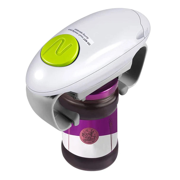 Automatic Electric Can Opener with Smooth Edge - Practical Double Ear Design for Jars and Bottles - Kitchen Glass Can Opener